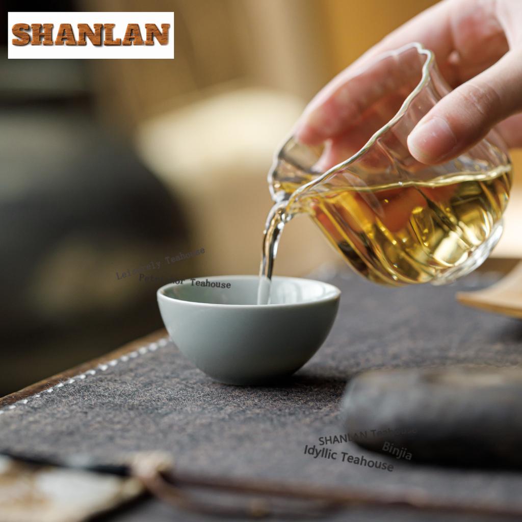 2pc/lot Sky-blue Ru Kiln Teacup Japanese Tea Bowl Sample Tea Cup Tea-tasting Meditation Cup Jianzhan Master Cups Drinkware 45ml