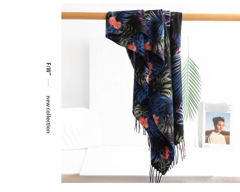 

Весенний элегантный шарф с принтом виноградной лозы для девочек, теплый шарф в стиле ретро для поездок на работу с кондиционером 68*180cm