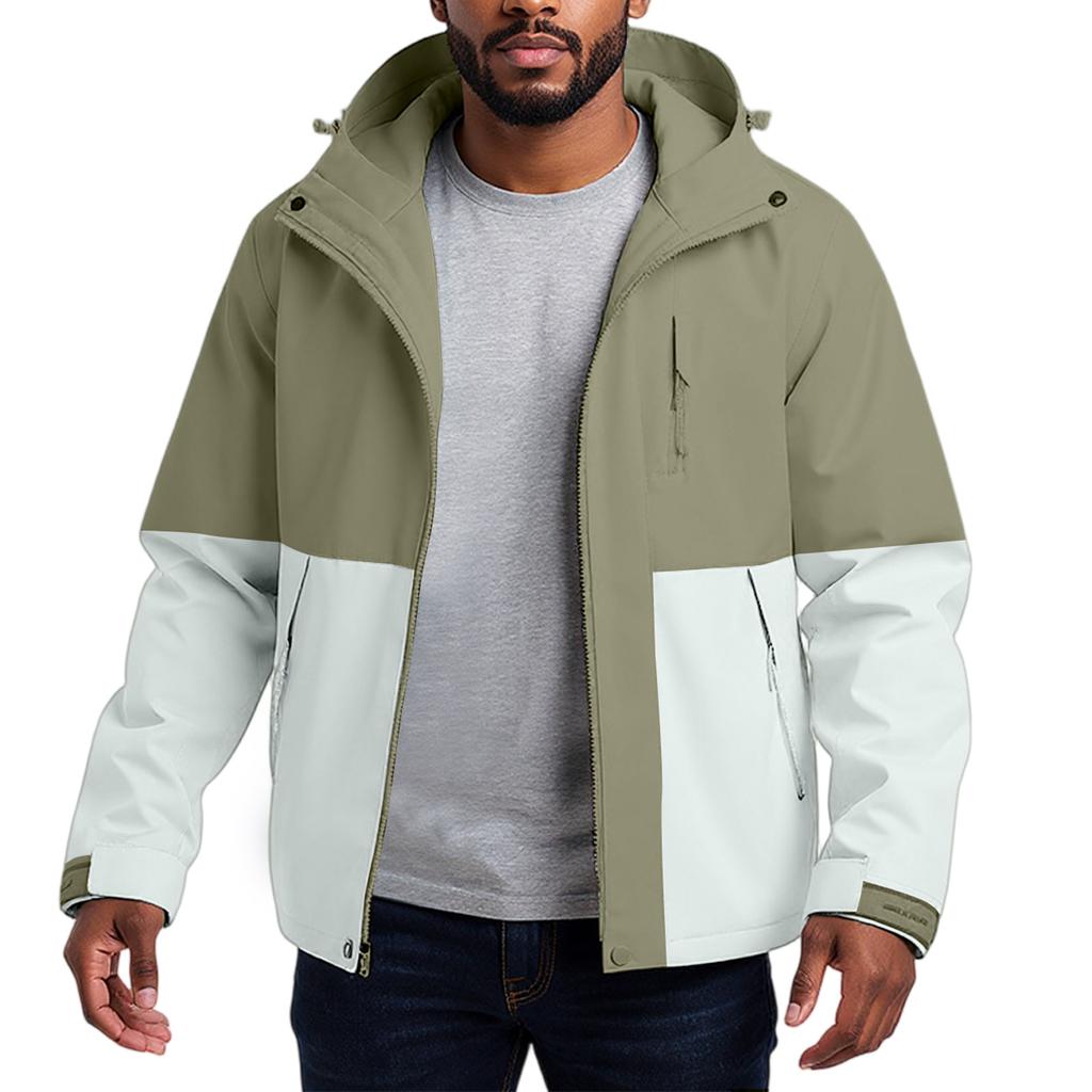 Men'S Loose Half Zipper Hooded Sweatshirt And Submachine Jacket