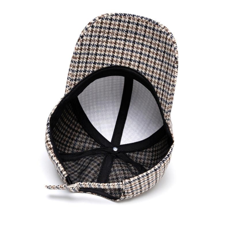 Gorra de béisbol con diseño de pata de gallo para otoño e invierno para hombre y mujer, gorra cálida, sombrero para el sol