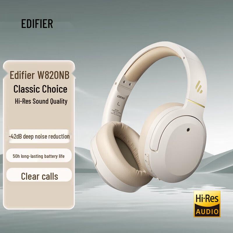 Edifier W820NB Classic Edition Active Noise Cancelling Over-Ear Bluetooth Headphones