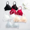 Soutien-gorge Femme Sexy Dentelle Bralette Florale Sans Armatures Bonnets A B Lingerie Sexy Doux Couleur Unie Soutien-gorge