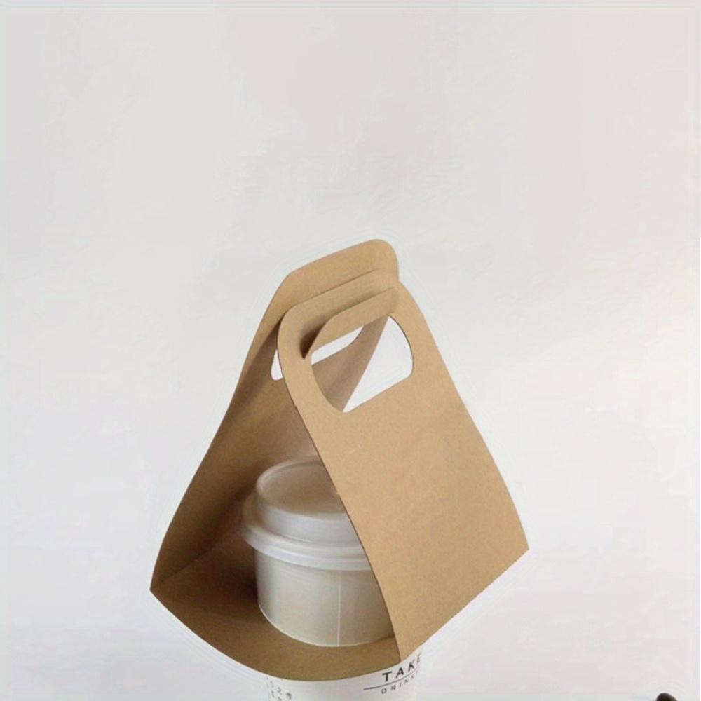 30pcs Drink Carrier with Handle Single-cup Holder Hand-held Cup Carrier Disposable Coffee Cup Holder Portable Foldable Tray Drink Caddy Cup Carriers