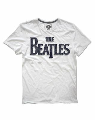The Beatles Logo Unisex T-shirt White Amplified Clothing