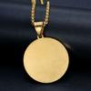 Hip Hop Iced Out Bling Buddhist Yoga Pendant Gold Color Stainless Steel OHM Hindu AUM OM Round Necklaces for Men Jewelry Gift