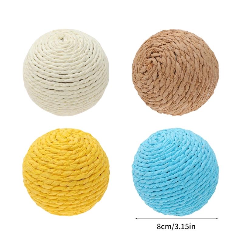 Kitten Interactive Ball Chew Toy Teething Soft Cats Toy Sisal Ball Oversized Attractive Ball Shape Teething Toy