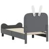 Kids Bed Frame with Headboard Light Grey 70 X 140 Cm PU
