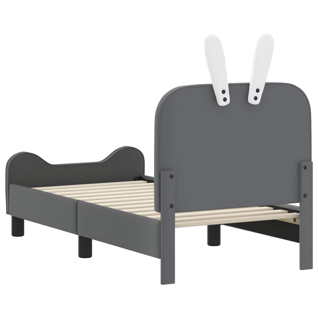 Kids Bed Frame with Headboard Light Grey 70 X 140 Cm PU