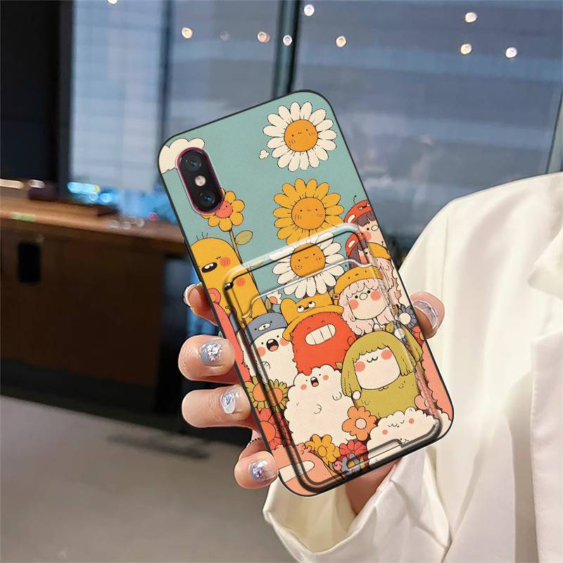 Waterproof Anti-dust Phone Case For Xiaomi Mi 8 Pro TPU Card Sleeve Durable Cute Dirt-resistant Shockproof Graffiti