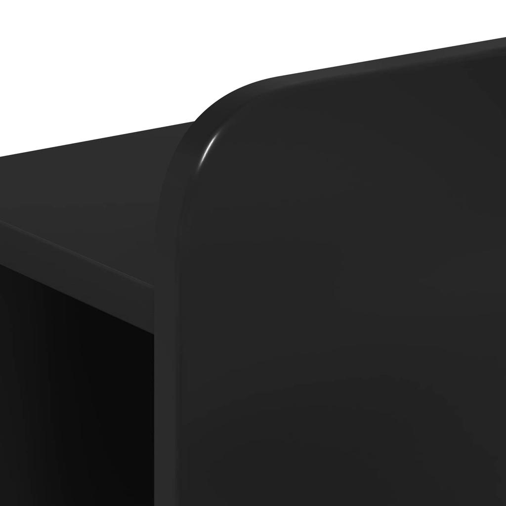 Headboard Cabinet Black 135 x 18.5 x 80 cm Particleboard
