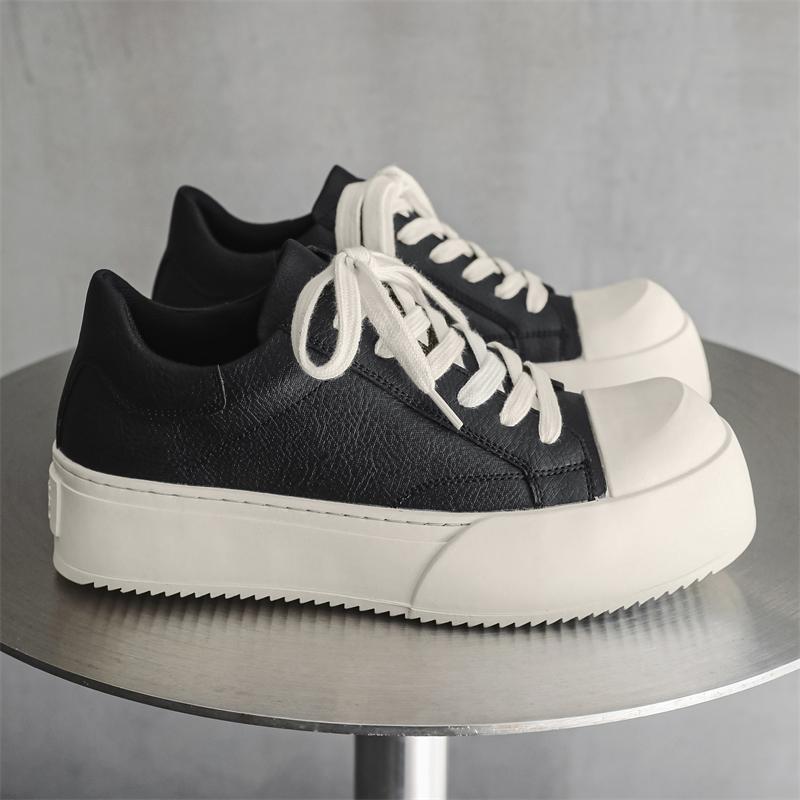 Mode Klassische Herren Freizeit Leder Board Schuhe Schnürschuhe Echtes Leder Oxfords Bequeme Dicke Sohle Schuhe Outdoor Rutschfest Designer Schuhe