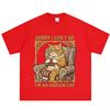 Sorry I Cant Go Im An Indoor Cat Funny Cat Printed Tshirt Unisex Unisex Aesthetic Trend T Shirts Summer Casual Cotton Tshirts
