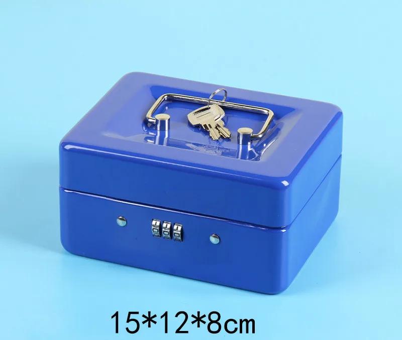 Practical Mini Petty Cash Money Box Stainless Steel Security Lock Lockable Safe Small Fit for House Decoration 3 Size