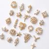 2pieces 3D Metal Zircon Nail Art Jewelry Japanese Nail Decorations Top Quality Zircon Crystal Manicure Zircon Diamond Charms