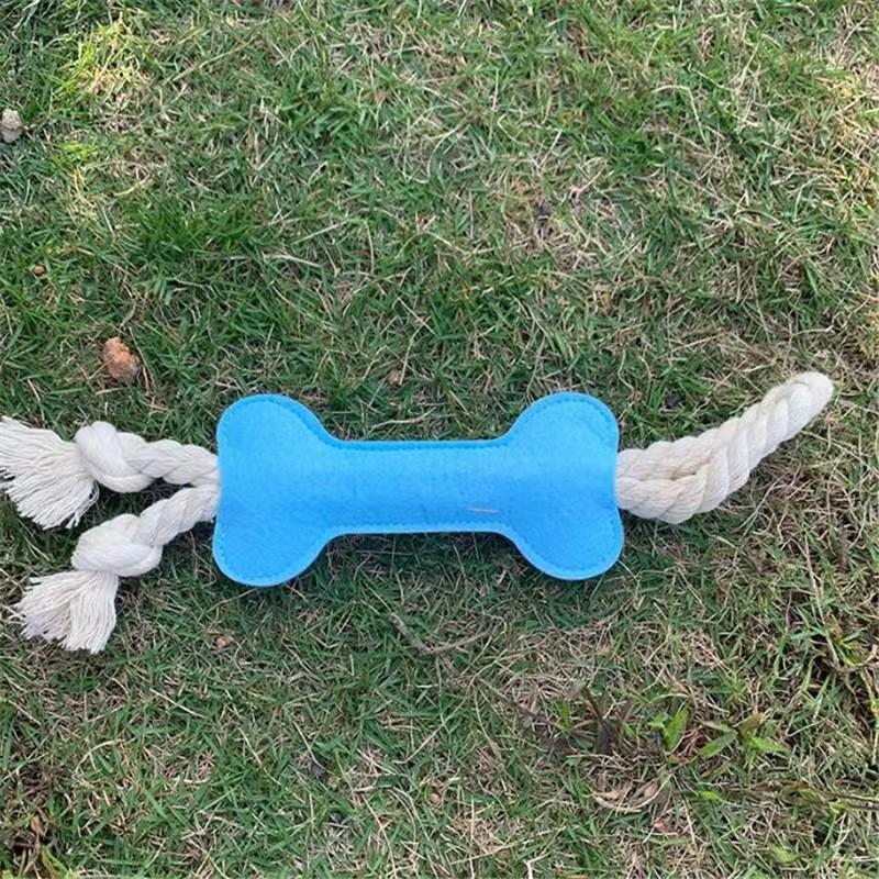 Felt Dog Toy Set: Bone-shaped Chew Stick for Teething Puppies 15.7*7.2