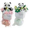 1 st Hand Hållande Blomma Högtidsgåva Plysch Kreativitet Docka Bukett Söt Panda Bukett Gradient Färg