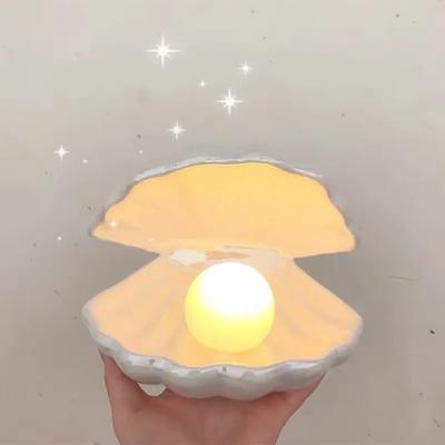 LED Bedside Lamp Night Light Shell Decorative Nightlight for Home Nursery Shell Tabletop Lamps Sleeping Light Living Room