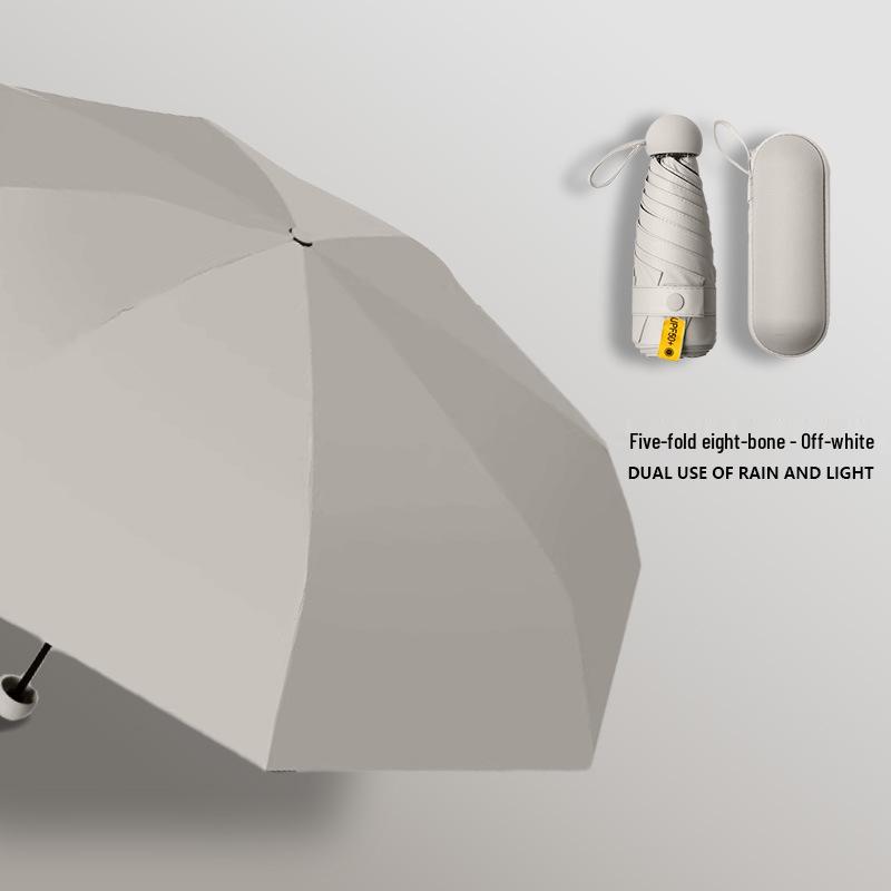 Compact Women's Umbrella with UV Protection and Black Coating – Dual-Use for Sun and Rain