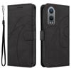 For OnePlus Nord CE4 Lite 5G/Oppo K12x 5G (China) Case Shockproof Wallet Card Holder Leather Phone Cover Curved Line