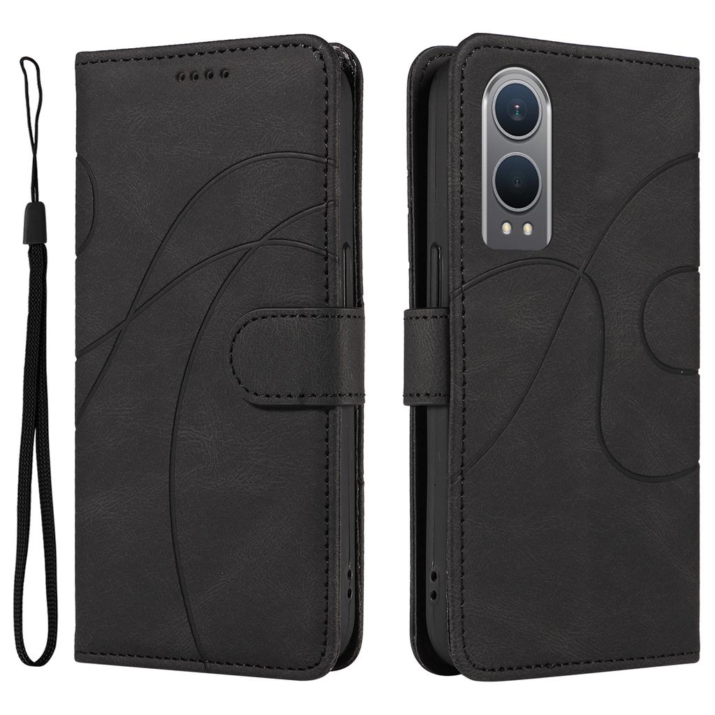 For OnePlus Nord CE4 Lite 5G/Oppo K12x 5G (China) Case Shockproof Wallet Card Holder Leather Phone Cover Curved Line