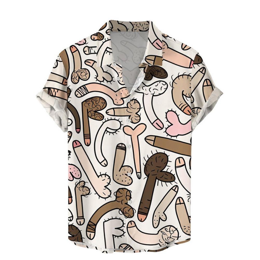 Huiteng4 2024 Summer Harajuku 3D Printed Sexy Styles Shirts Hentai Patterns Graphic Short Fashion Funny Cool Men Blouses 5XL