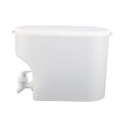 3.5L White Beverage Dispenser with Spigot Large Cover Freshness Keeping Sealing Spigot Drink