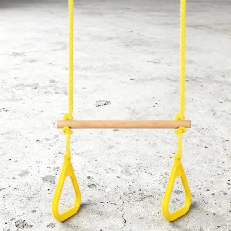Adjustable Trapeze Swing Gym Bar with Rings Ergonomic Sensory Play Equipment Adults Backyard Playground Outdoor indoor Fitnes
