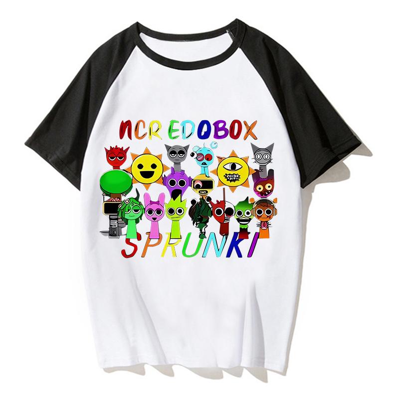 2025 Caliente Niños Sprunki Camiseta Moda Infantil Casual Dibujos Animados Incredibox Camisetas Niños Cuello Redondo Manga Corta Ropa de Verano para Bebé Niña