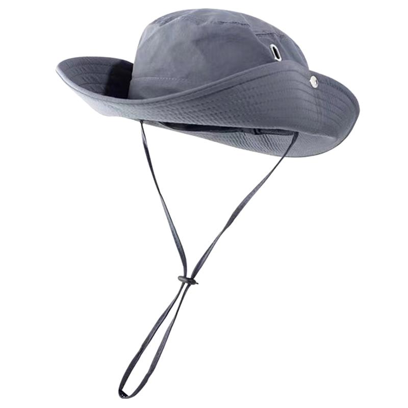 Retro Women's Mountaineering Hat Spring Summer Outdoor Camping Drawstring Western Cowboy Simple Sunshade Fisherman Cap