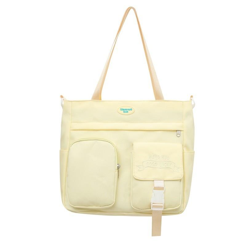 Large Capacity Nylon Tote Bag Street Fashion Casual Shoulder Bag Pink