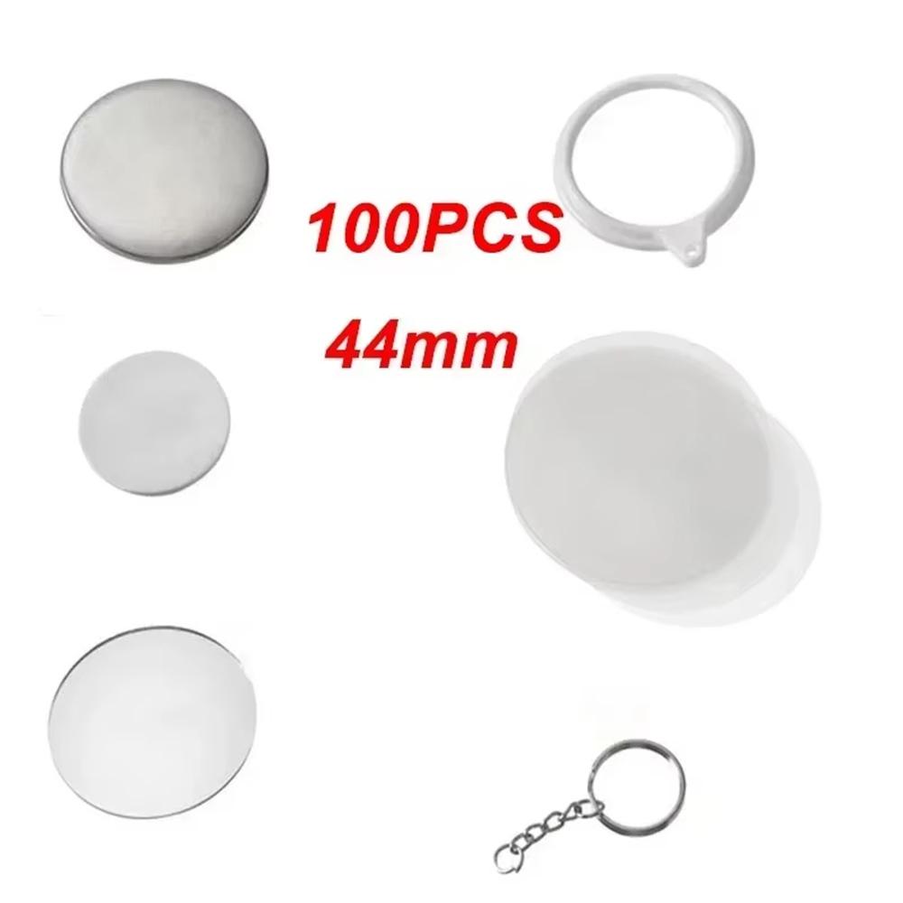 New 100PCS Badge Mirror Keychains Supplies Button Badge Sets Plastic Film for Press Making Machine Crafts 44/58mm Badge Supplies
