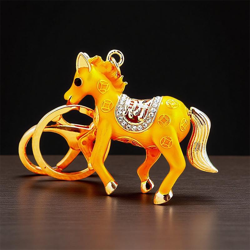 Pony Car Schlüsselanhänger Tasche Anhänger Metall Schlüsselanhänger Jahr des Pferdes
