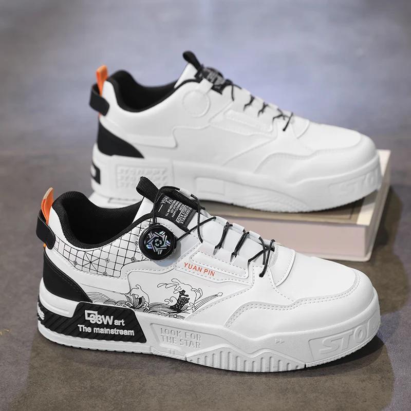 Модная мужская обувь Кожаные кроссовки Повседневная Летняя обувь для скейтбординга — фото 4