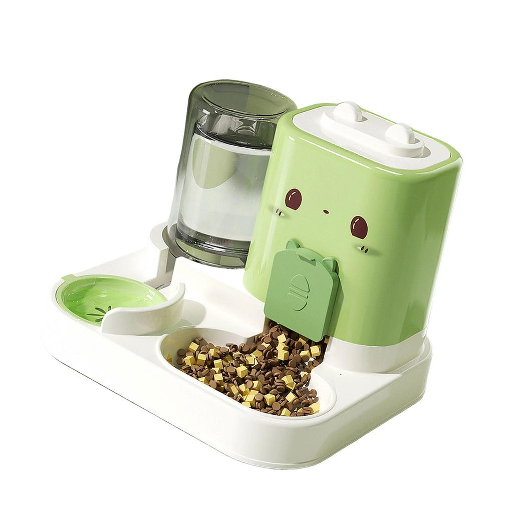 Compacts Cats Food Water Dispenser Automatic Feeders With Anti Spill Edges Space Efficient For Indoor Pet