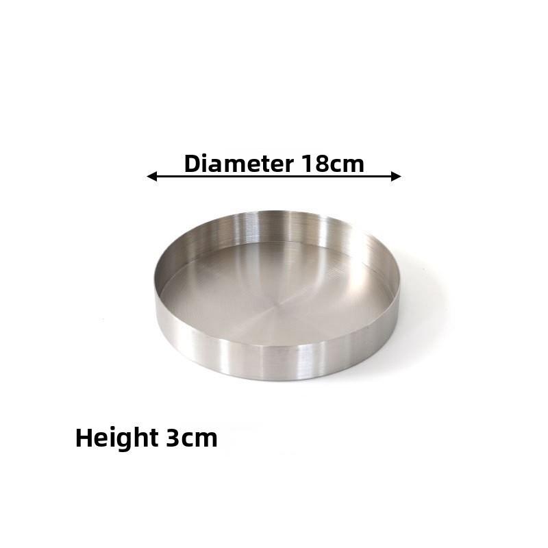 Stainless Steel Round Tray Serving Plate With Brushed Finish For Hotel And Home Use