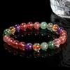 Jingde Natural Tourmaline Strawberry Crystal Women's Round Bead Bracelet Gift Jewelry.