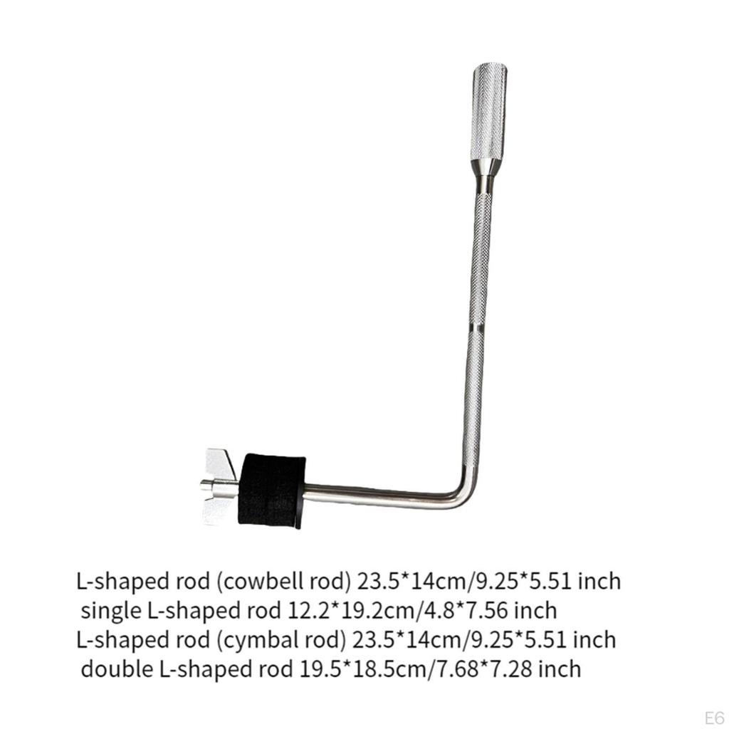 L Shaped Rod Drum Hardware Metal for Set Drummer Gifts Arm Percussion Accessory
