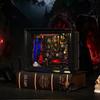DIY Boghjørne Sæt Vampire Dracula Træ Boghandel Dukkehus med Lys Bogreol Indsats 3D Puslespil Dekoration til Gave
