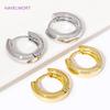 2 Sizes Round Earrings 18K Gold Plated Circle Hoop Earrings,For Women Jewellery Simple Hoop Circle Earring Ladies Party Gift