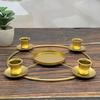 Metal Candle Holder Gold Metal Advent Wreath Candle Holder for 4/5 Taper Candles Christmas Candle Ring Windowsill Candles Holder