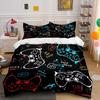 Gaming Controller Pattern Design Bedding Duvet Cover Set (1*Duvet Cover 2*Pillowcases, Without Duvet Insert)