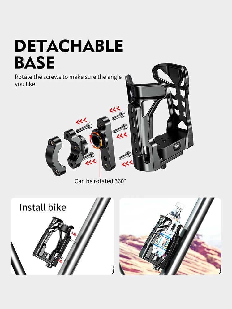Universeller Verstellbarer Becherhalter mit LED-Licht Fahrrad Wasserbecher Halterung Fahrrad Lenkerhalterung Korb Motorrad Fahrrad Zubehör