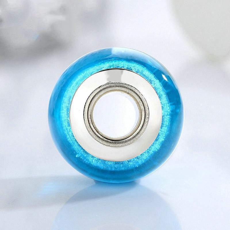 

Синие светящиеся бусины из европейского муранского стекла подходят для женских браслетов, модные бусины