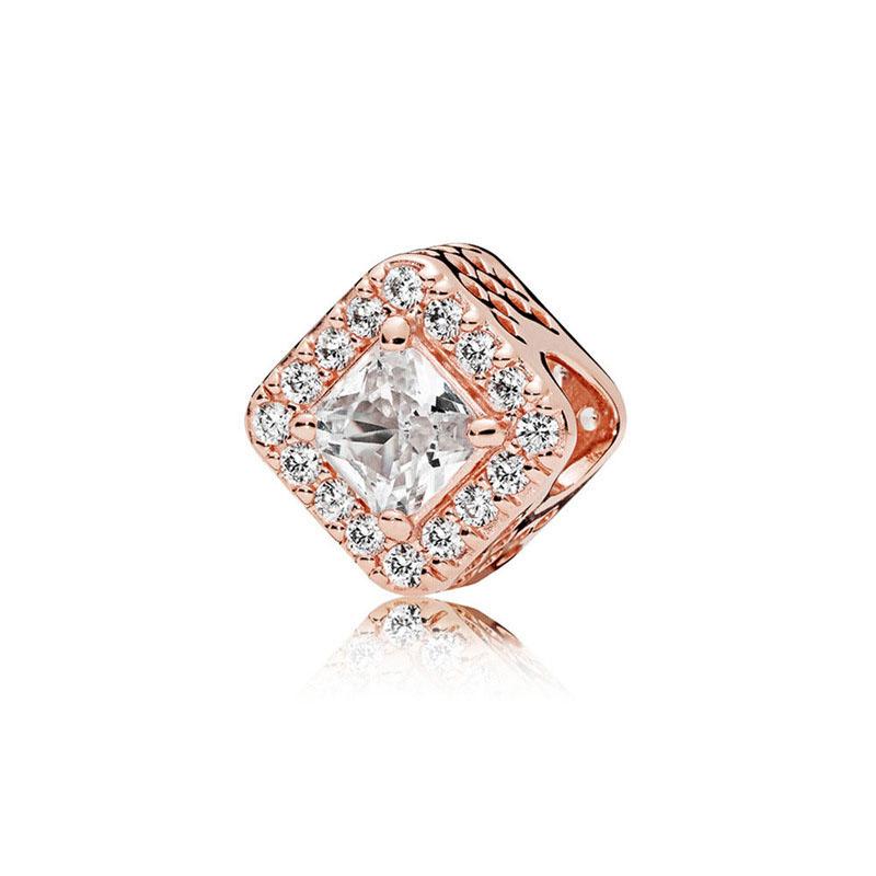 Rose Gold Series 925 Silver Cake Butterfly Cattle pendant Charm Bead Fit Bracelet Jewelry For Annversary Gifts