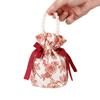 Ribbon Bow Canvas Flower Drawstring Bag Pearl Handle Wedding Festive Sugar Bag Floral Coin Purse Wallet Bowknot Handbag Party