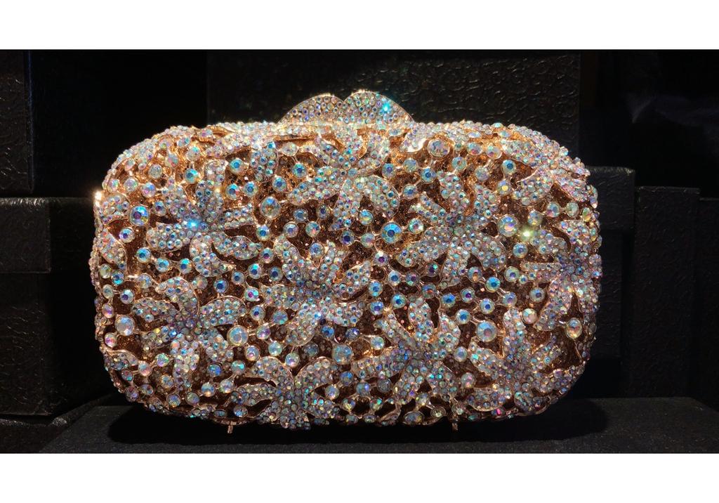 Mermaid handmade diamond-encrusted evening bag foreign trade empty metal hard box full of diamonds hand bag for women Stone Clut