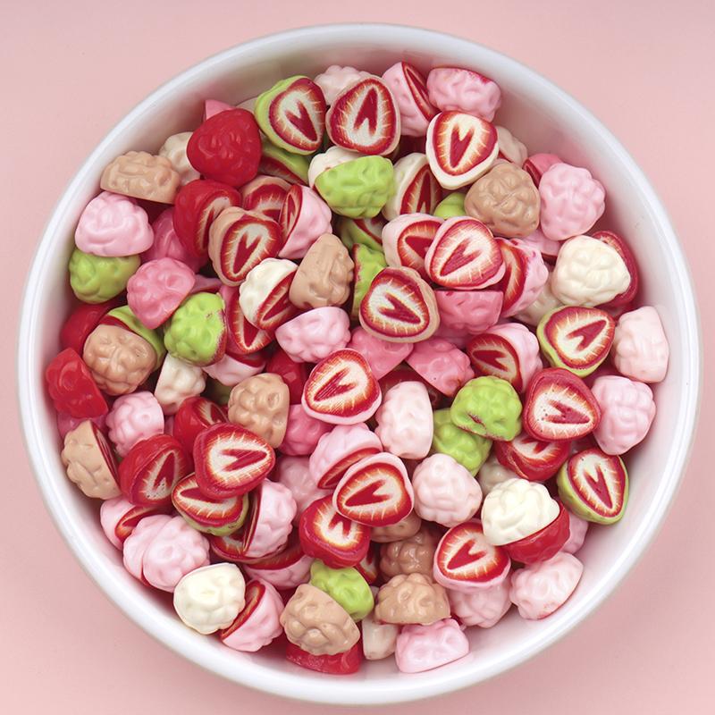 50/500Pcs Mini Dollhouse Miniature Food Diy Scene Decoration Mini Colorful Strawberries Series Doll Accessories Scrapbooking