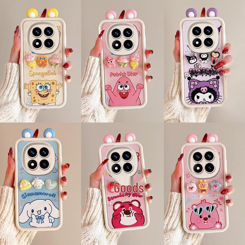 Redmi Note 14 Cross-Border Cartoon Fashion Leather Texture Ear Doll Case for Xiaomi 13Pro/13C