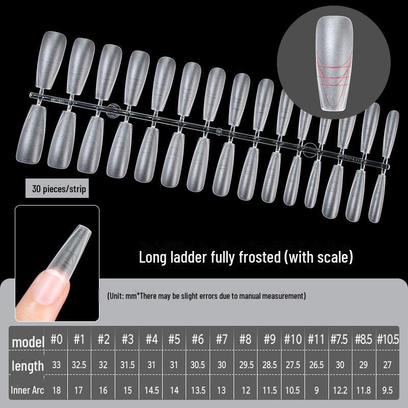 Ultra-Thin Frosted Nail Stickers: Full & Half Styles, Traceless, Extra Long, No Grinding Needed