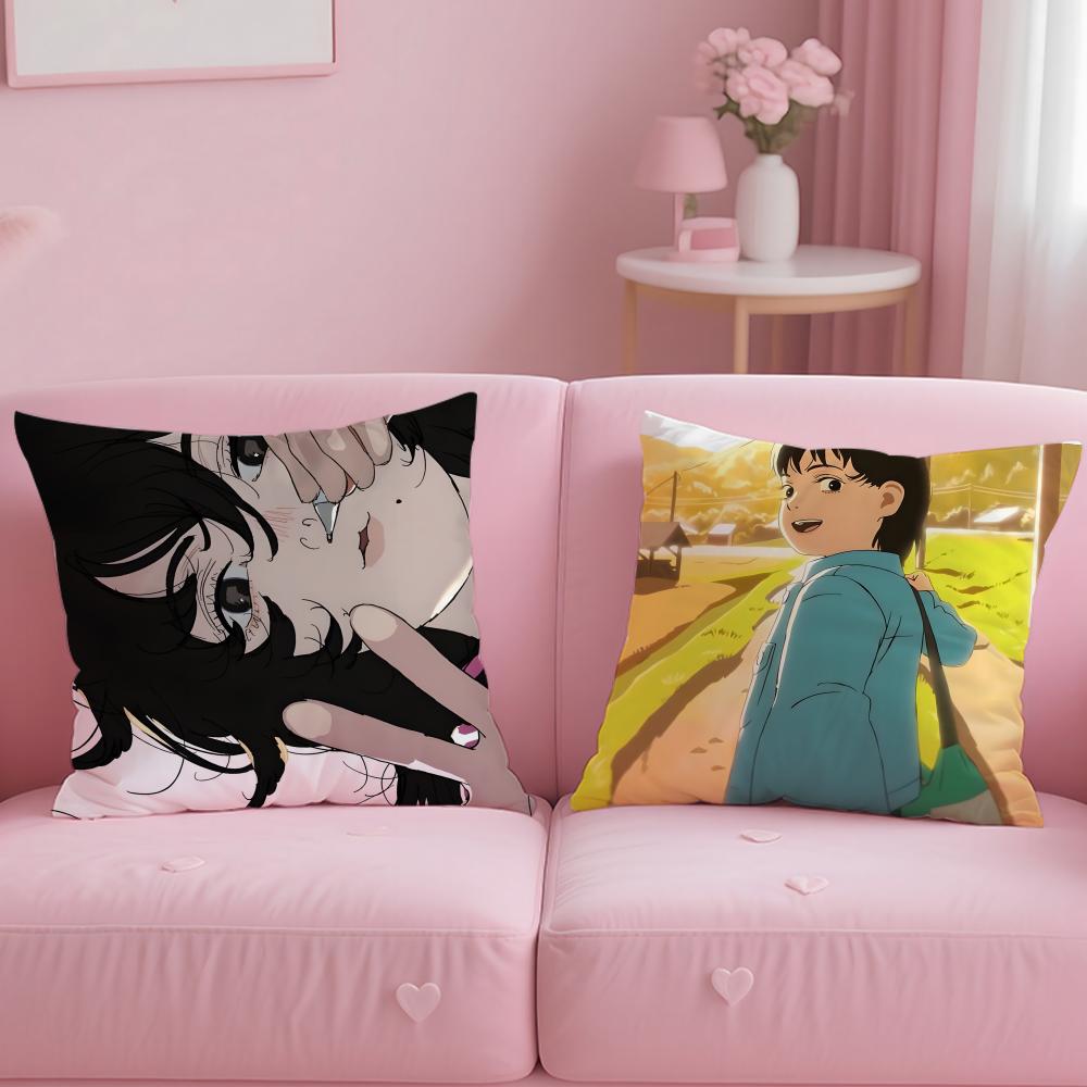 anime Look Back Cushion Cover Soft & Easy-Wash Pillow Case – Versatile for Couch, Bed, Travel and Office